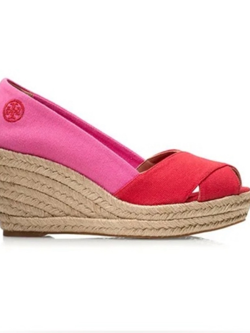Tory Burch Filipa 75mm wedges Size 9.5 Red/Pink